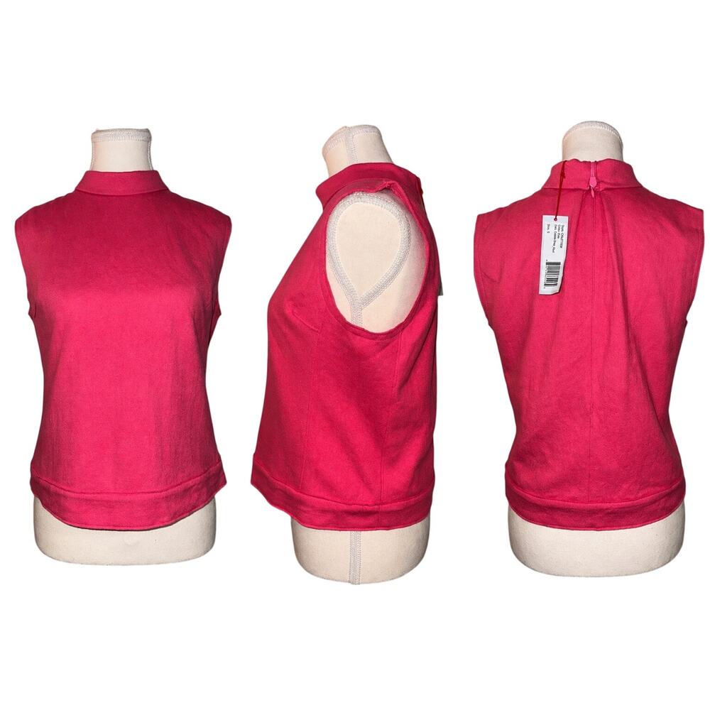 NWT Frances Valentine Colette Wool Shell Pink Mock Neck Top Size Small